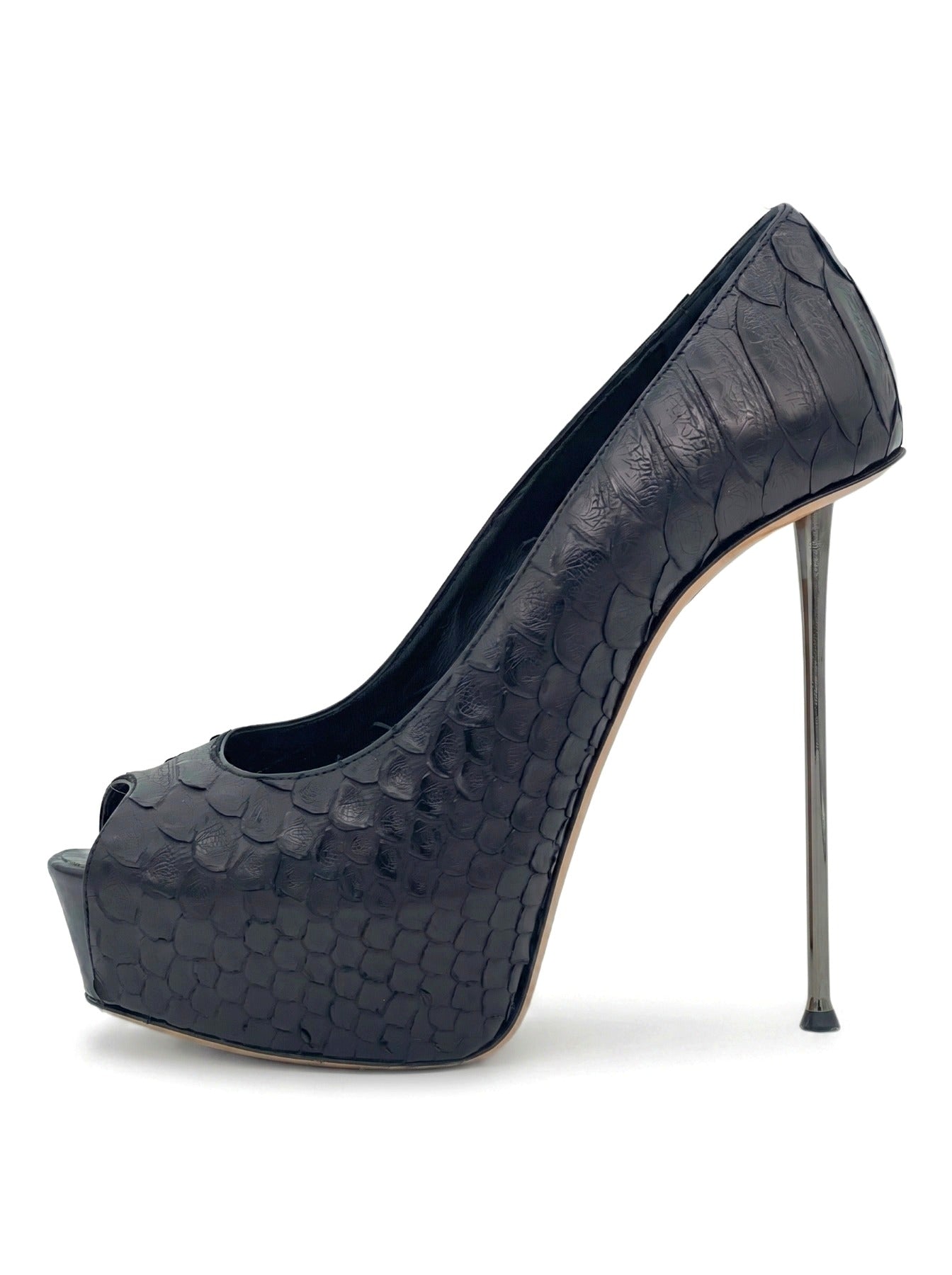 Gian Marco Lorenzi Peep-Toe Plateau Pump EU 37 Schwarz