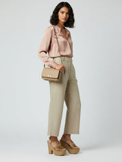 Emporio Armani Satin Wedge Sandale mit Absatz EU 36.5 Beige