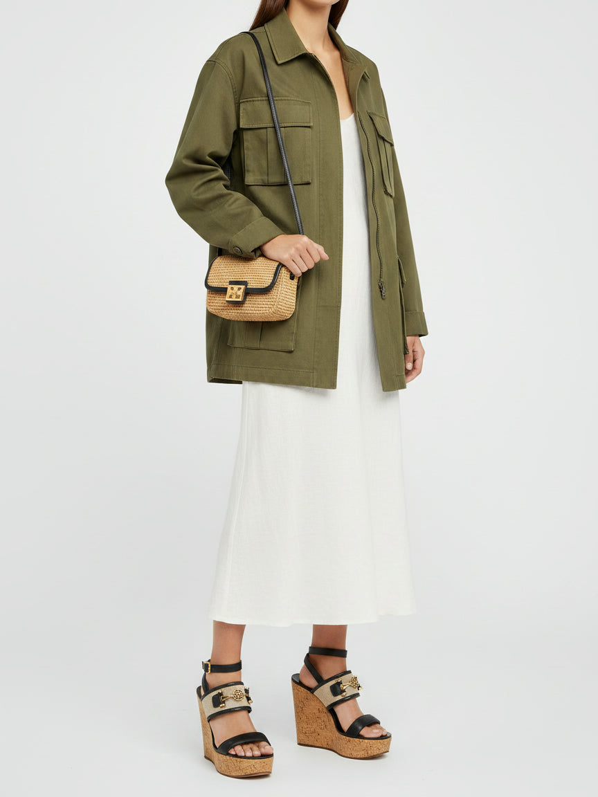 Tory Burch Canvas & Cork Sandale mit Absatz EU 39 Mehrfarbig - Image 2