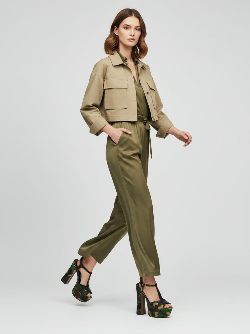 L'Autre Chose Camouflage T-Strap Platform Sandale mit Absatz EU 35 Mehrfarbig