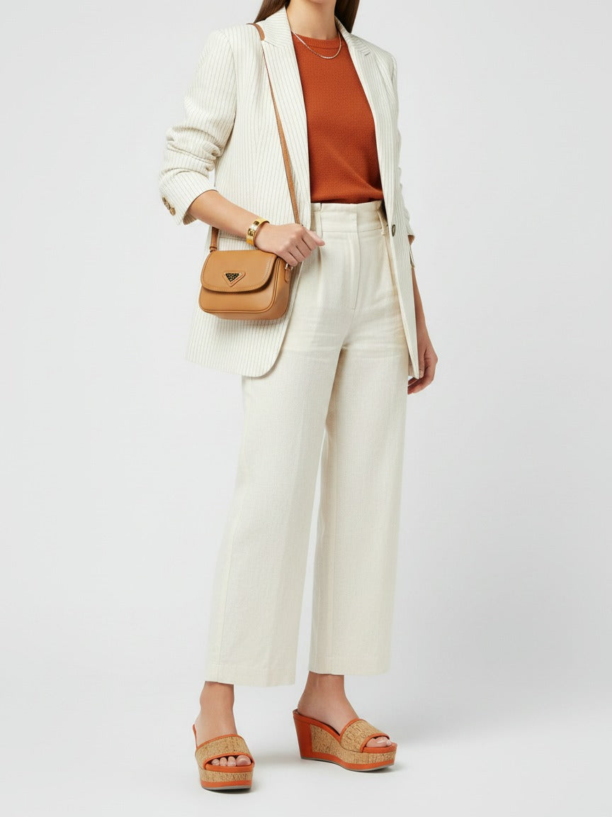 Prada Cork Wedge Sandale mit Absatz EU 36 Orange - Image 2