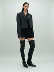 Rick Owens Cantilever Overknee Stiefel EU 36 Schwarz