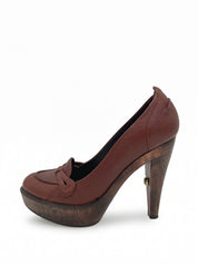 Patrizia Pepe Leder Plateau Pump EU 37 Braun