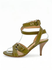Sergio Rossi Buckle Strap Sandale mit Absatz EU 38.5 Grün