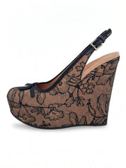 Alaïa Lace Wedge Slingback EU 36 Mehrfarbig