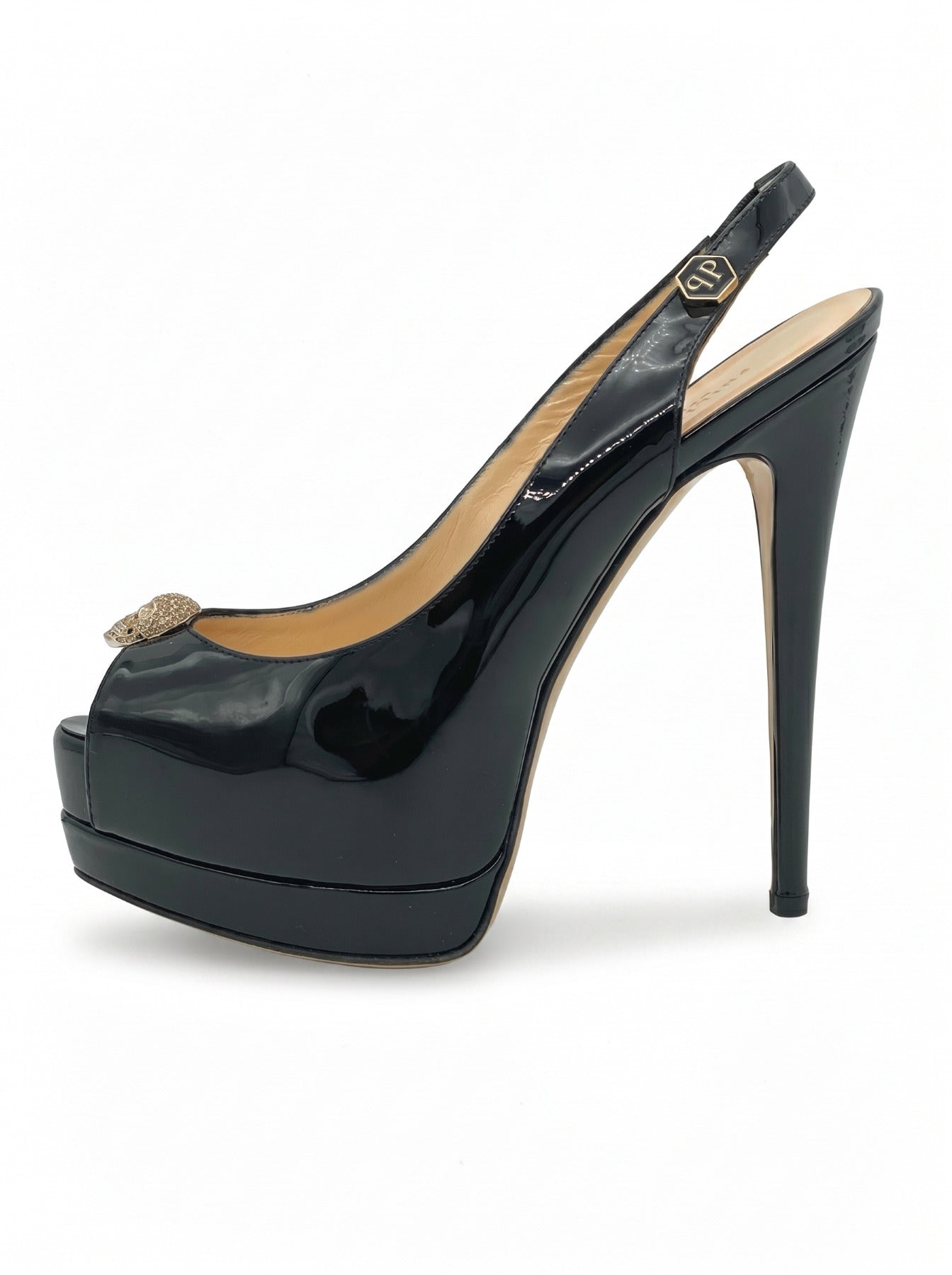 Philipp Plein Skull Plateau Pump EU 36 Schwarz