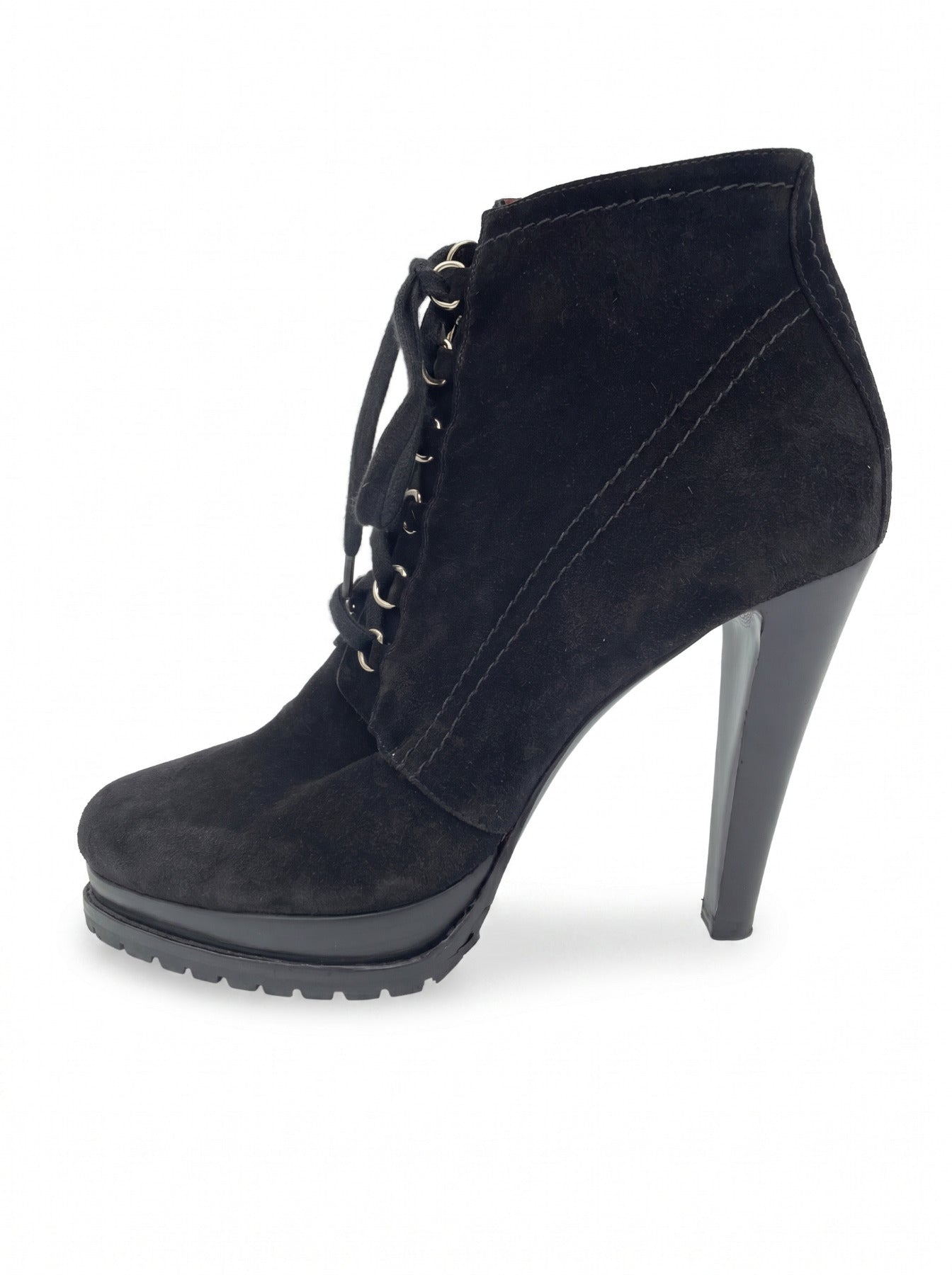 Giorgio Armani Lace-Up Platform Ankle Boot EU 38 Schwarz