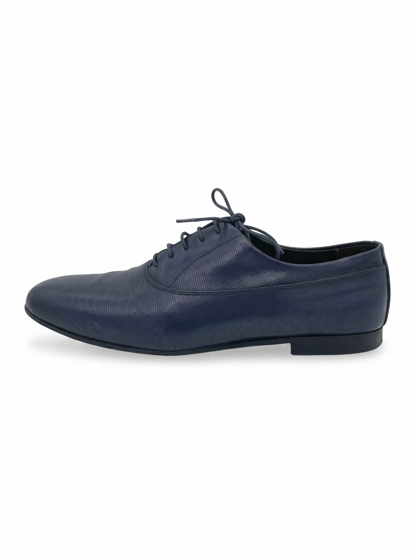 Pollini Laser-Cut Leather Lace-Up Oxford EU 42 Blau