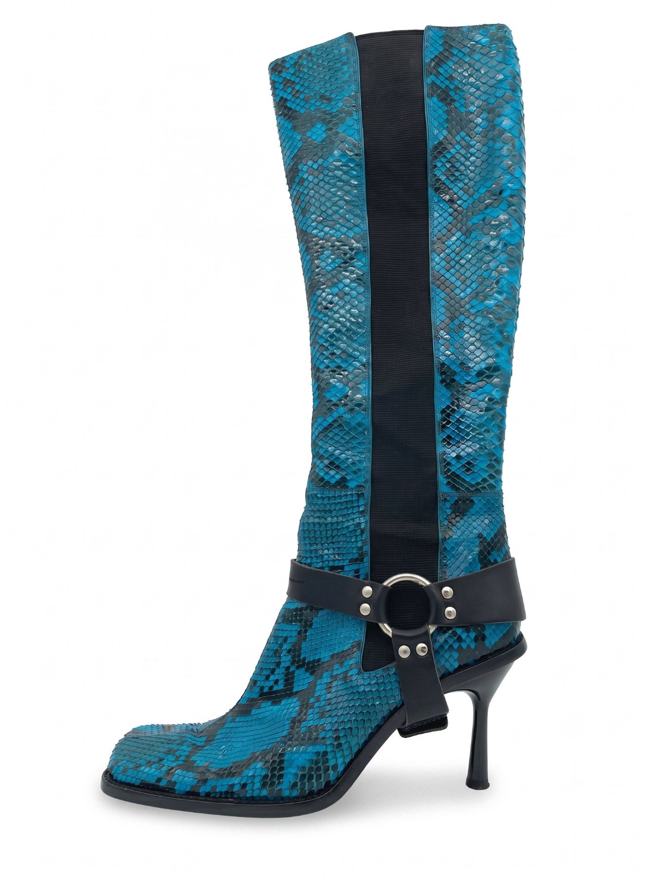 Dolce & Gabbana Python Harness Stiefel EU 39.5 Blau