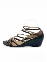 Jimmy Choo Atlas Sandale mit Absatz EU 39 Metallic