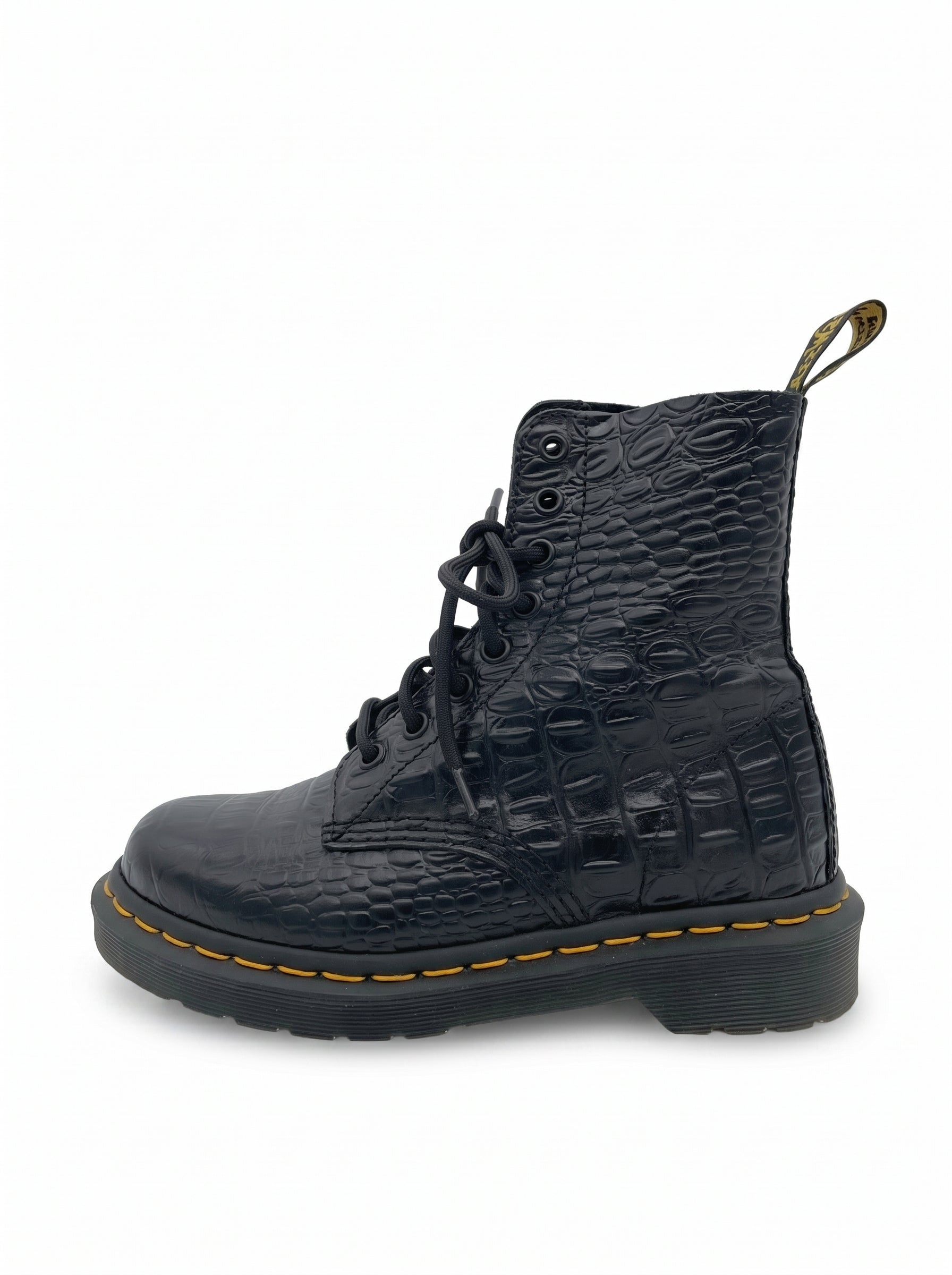 Dr. Martens 1460 8-Loch Croc Emboss Combat Stiefel EU 36 Schwarz