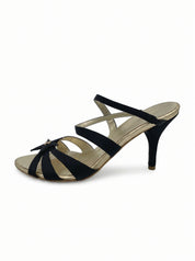 Chanel Star Satin & Gold  Sandale mit Absatz EU 36.5 Schwarz