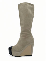 Moschino Shoes Cap Toe Wedge Stiefel EU 36 Beige