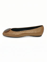 Hogan Silver Button Ballerina EU 36.5 Beige