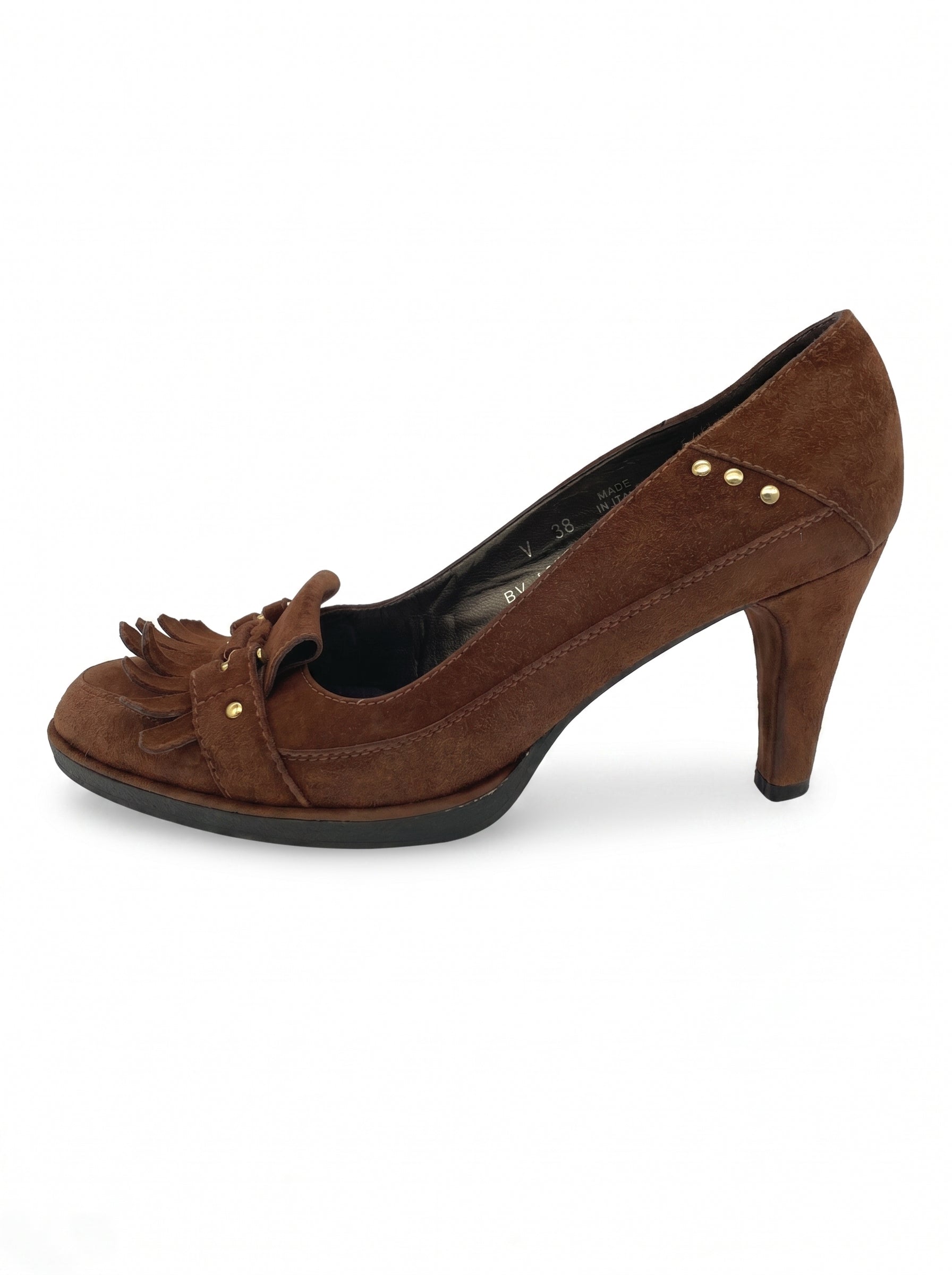 Stuart Weitzman Kiltie Studded Pump EU 38.5 Braun