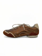 Salvatore Ferragamo Bronze Metallic Low Top Sneaker EU 40 Braun