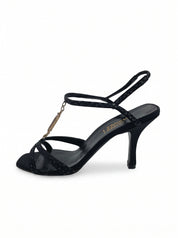 Versace Riemchen Sandale mit Absatz EU 36 Schwarz