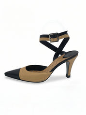 Chanel Cap-Toe Ankle Strap Pump EU 36.5 Mehrfarbig
