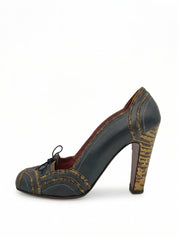 Alaïa Lace-Up Snakeskin Trim Pump EU 39 Mehrfarbig