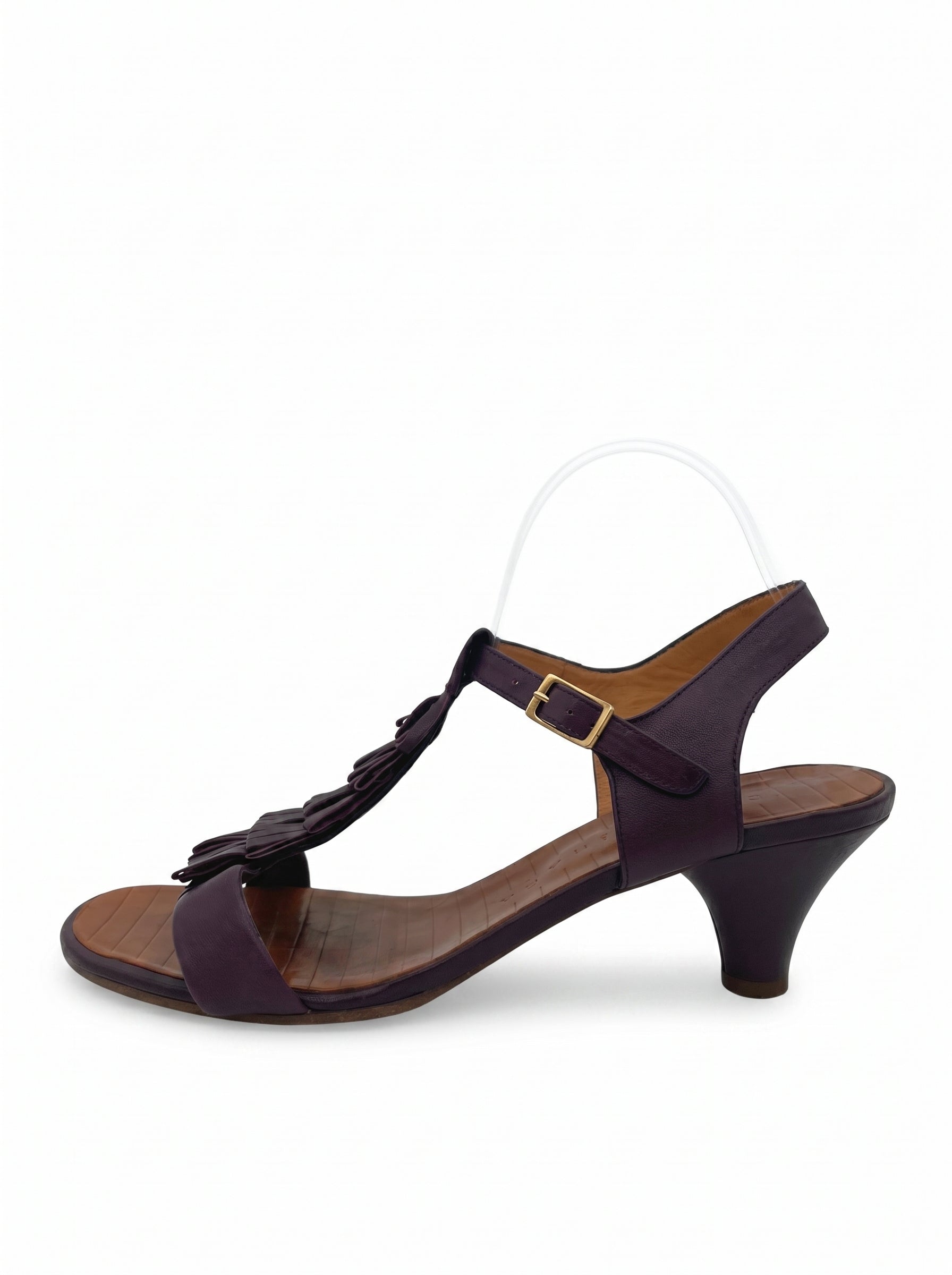 Chie Mihara Fringed T-Strap Sandale mit Absatz EU 41.5 Blau
