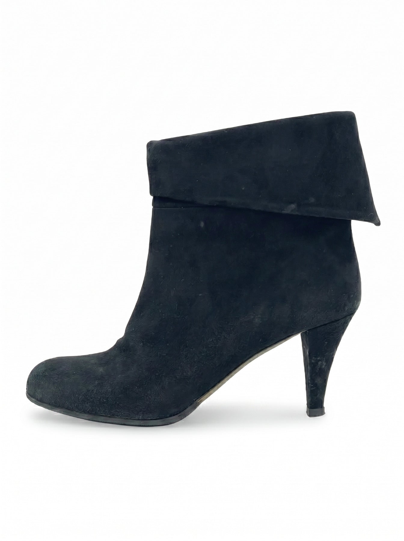 Bally Suede Fold-Over Ankle Boot EU 37 Schwarz