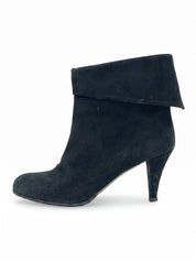 Bally Suede Fold-Over Ankle Boot EU 37 Schwarz
