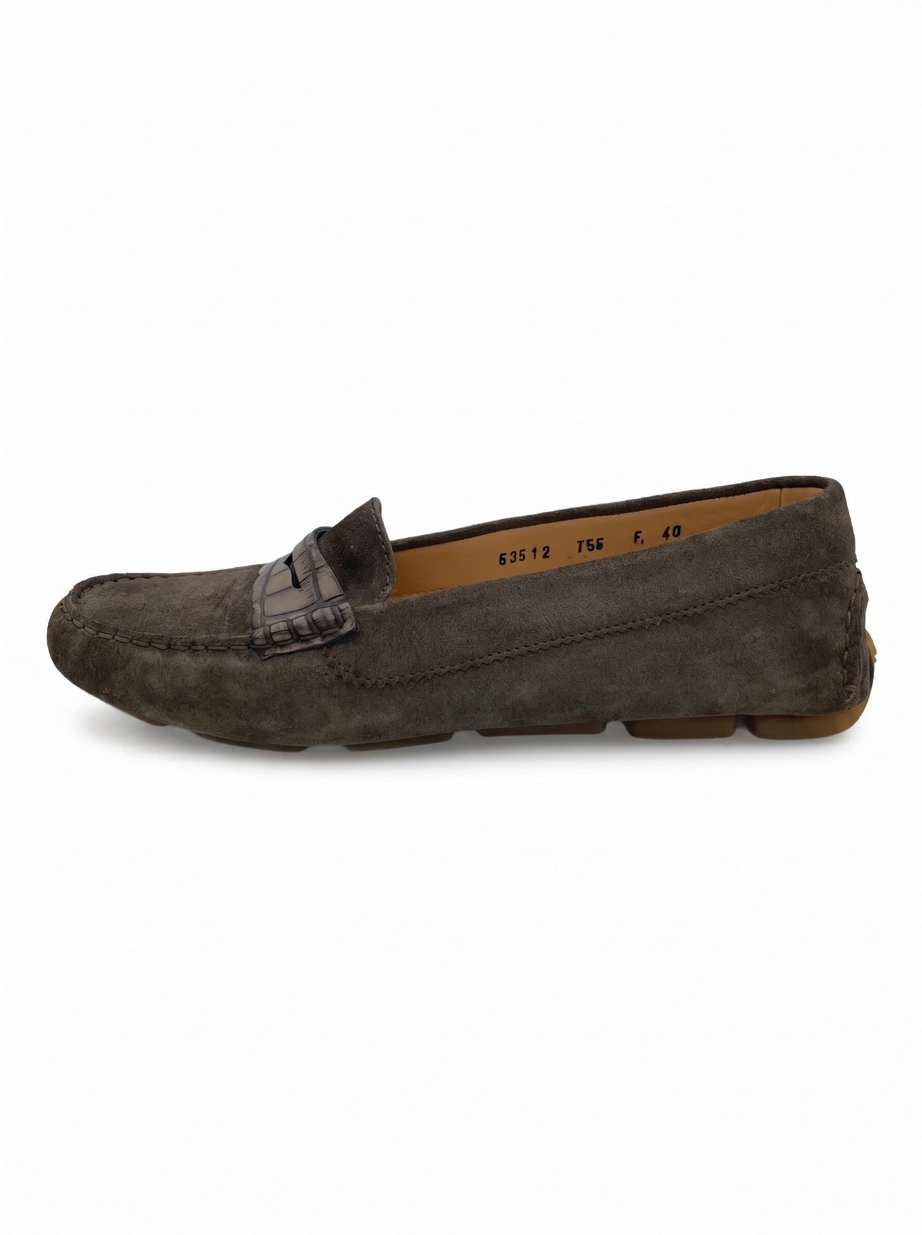 Santoni Suede Driving Loafer Mokassin EU 40 Braun