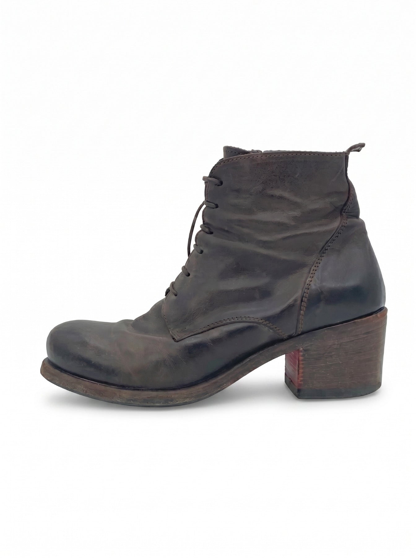 MoMa Lace-Up Leather Ankle Boot EU 39 Braun