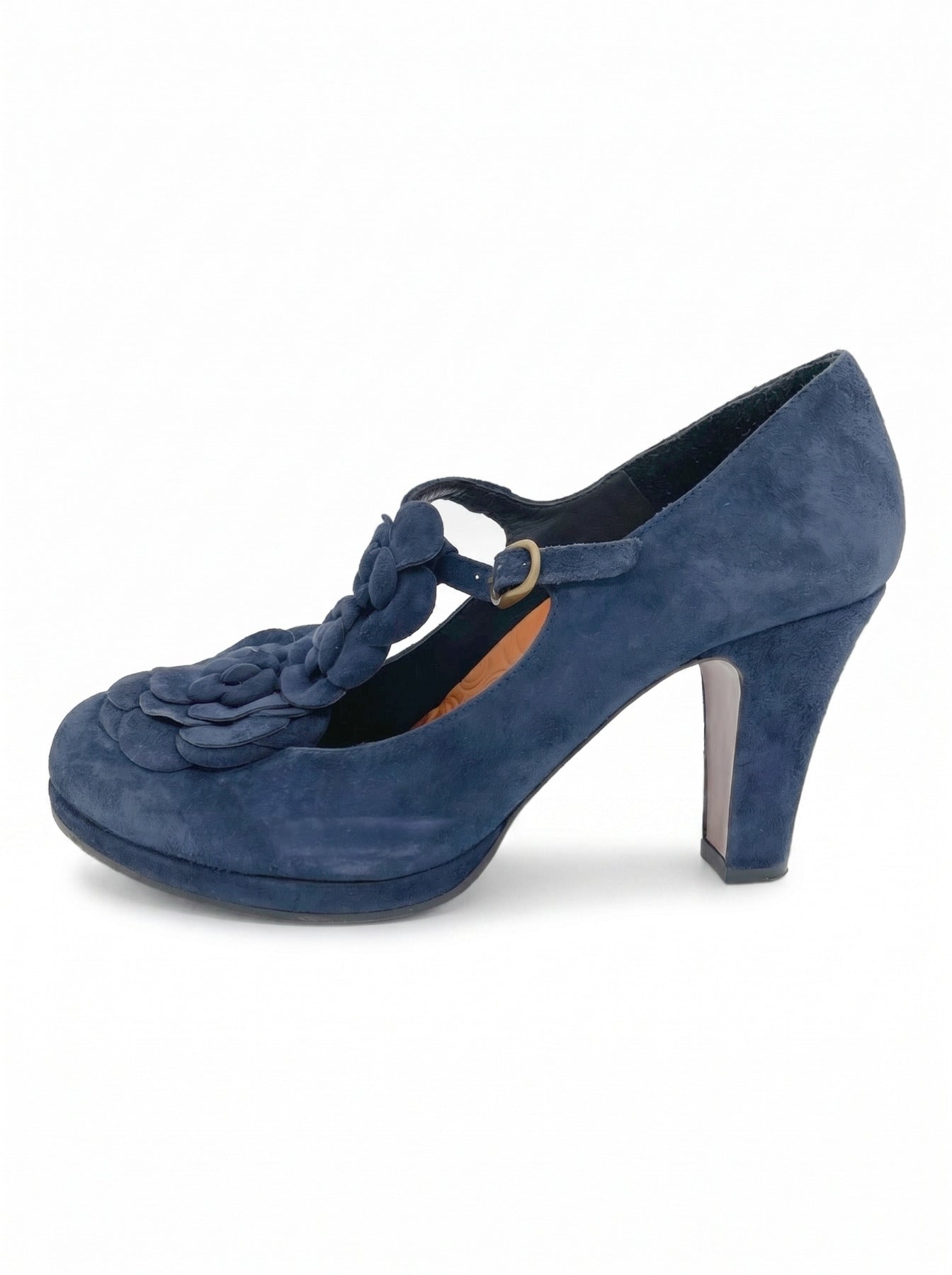 Chie Mihara Suede Plateau Pump EU 39 Blau