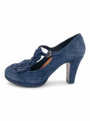 Chie Mihara Suede Plateau Pump EU 39 Blau
