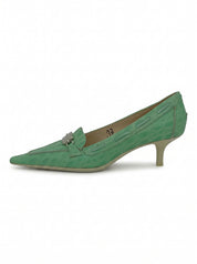 Sergio Rossi Croc-Effect Kitten Heel EU 37 Grün
