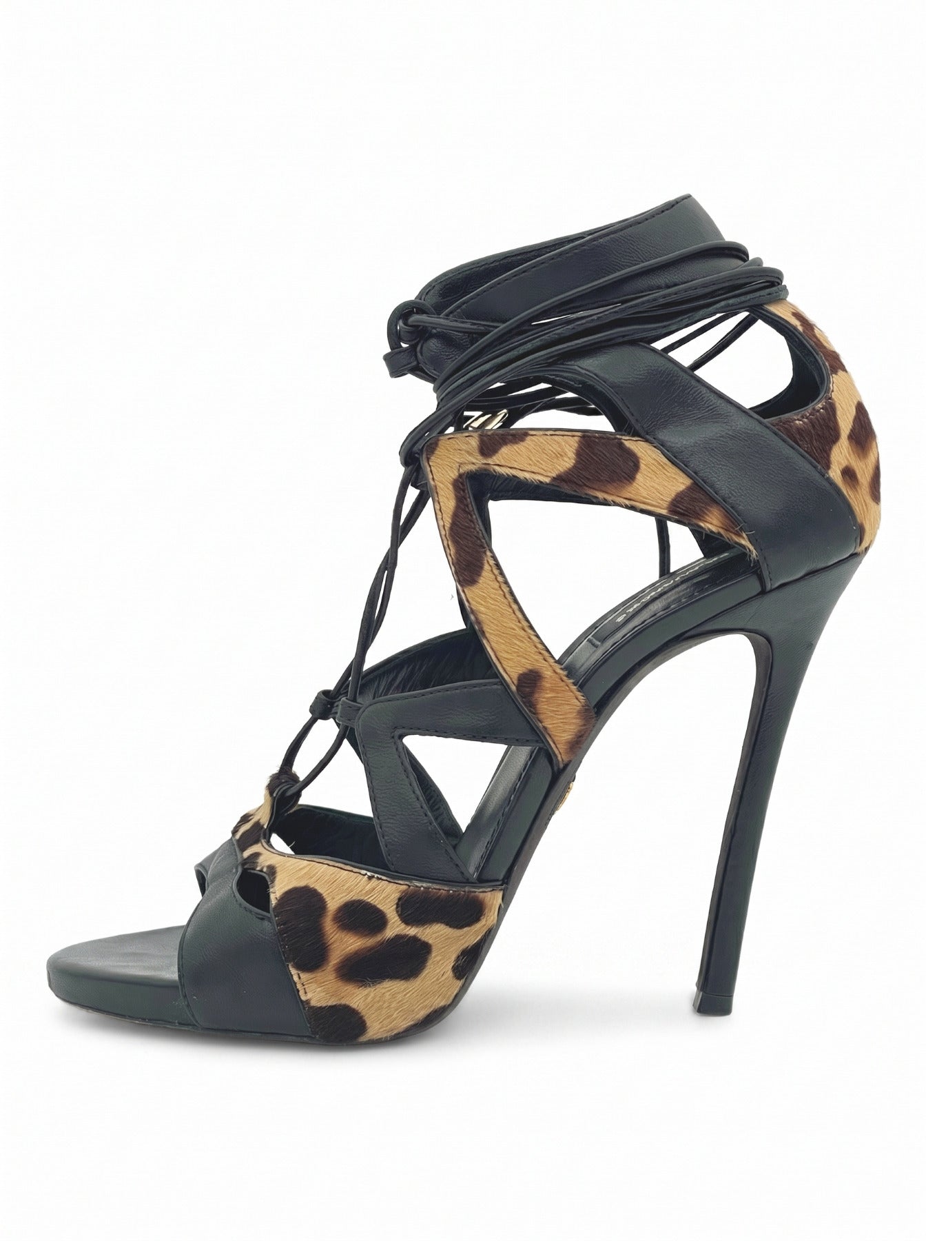 Dsquared2 Shoes Leopard Print Lace-Up Sandale mit Absatz EU 39 Mehrfarbig