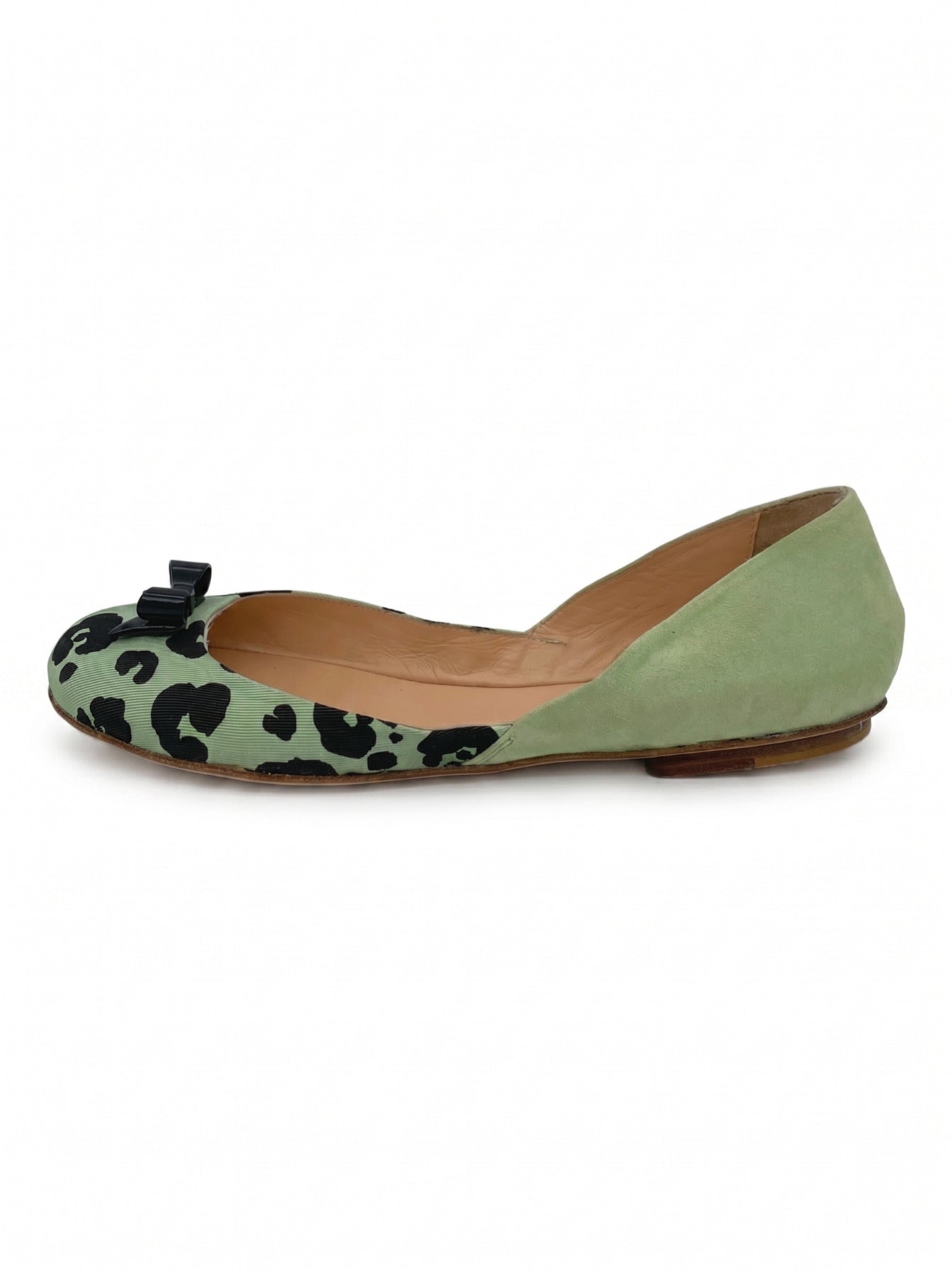 Moschino Shoes Cheap and Chic Leopard Bow Ballerina EU 37.5 Grün