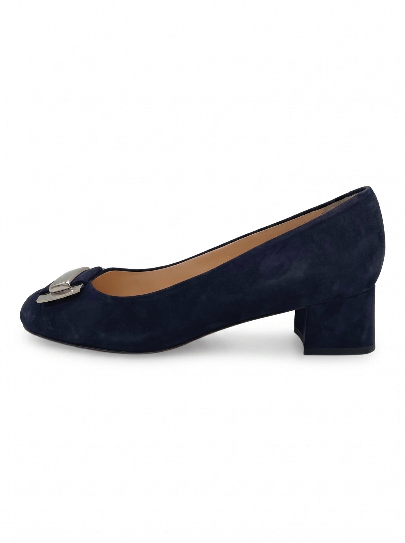 Santoni Suede Block-Heel  Klassischer Pump EU 41 Blau