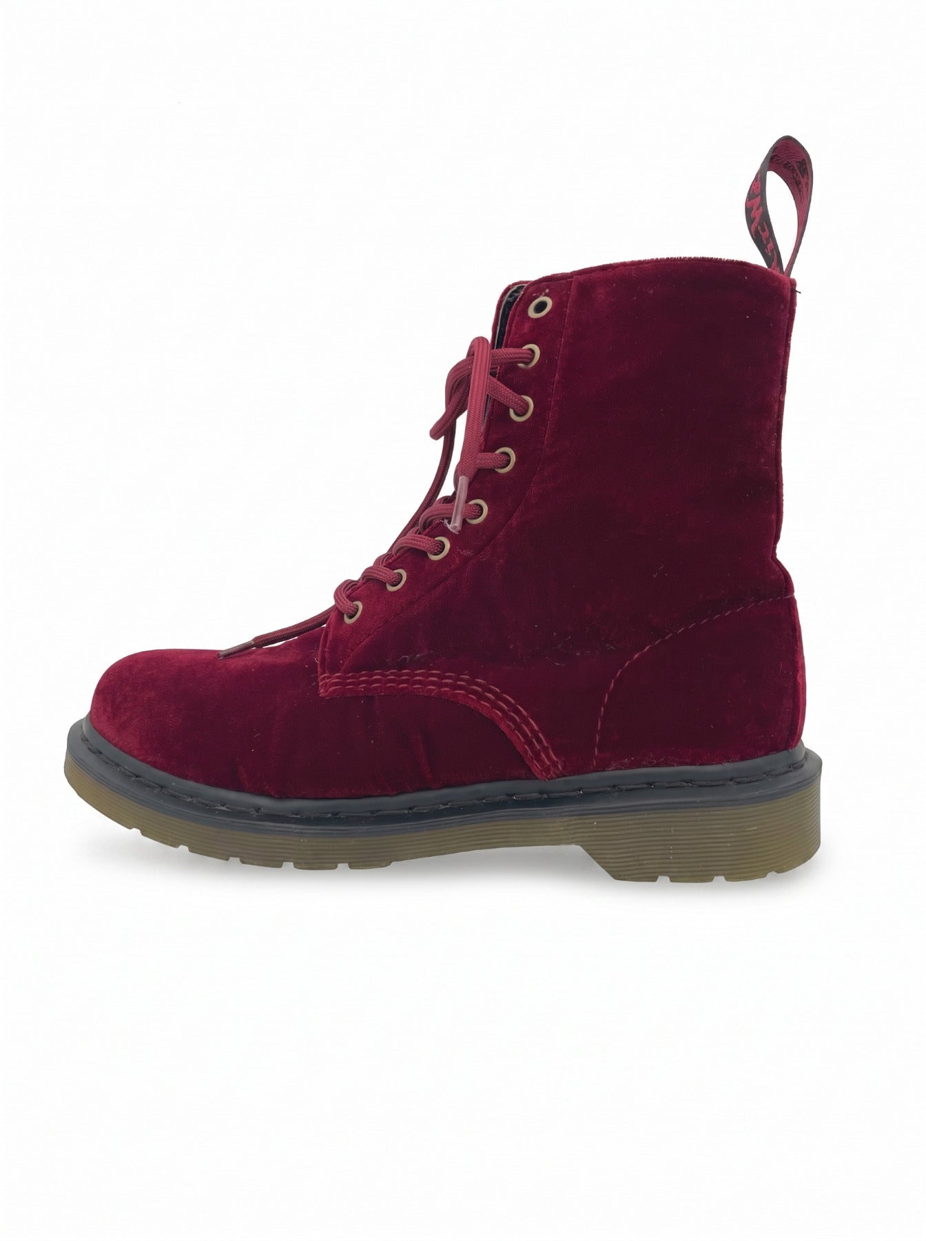 Dr. Martens 1460 Pascal Velvet i Combat Stiefel EU 41 Rot