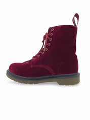 Dr. Martens 1460 Pascal Velvet i Combat Stiefel EU 41 Rot