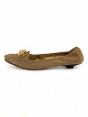 Prada Suede Buckle Ballerina EU 39 Beige