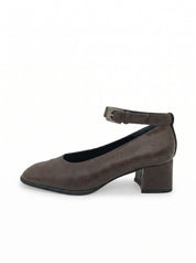 Bally Embossed Leather Ankle Strap Pump EU 37 Braun