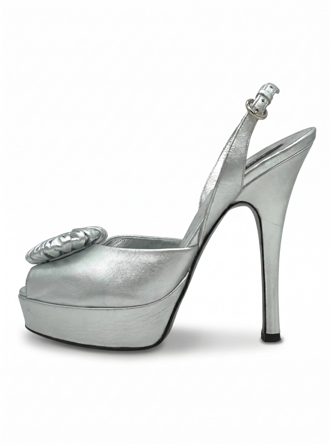 Bally Rosette Platform Plateau Pump EU 38 Metallic