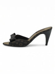 Louis Vuitton Monogram Mini Lin Mule Pump EU 38.5 Braun