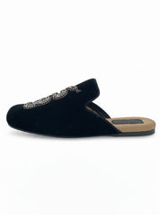 Gucci Crystal Snake Velvet Mule EU 35.5 Schwarz