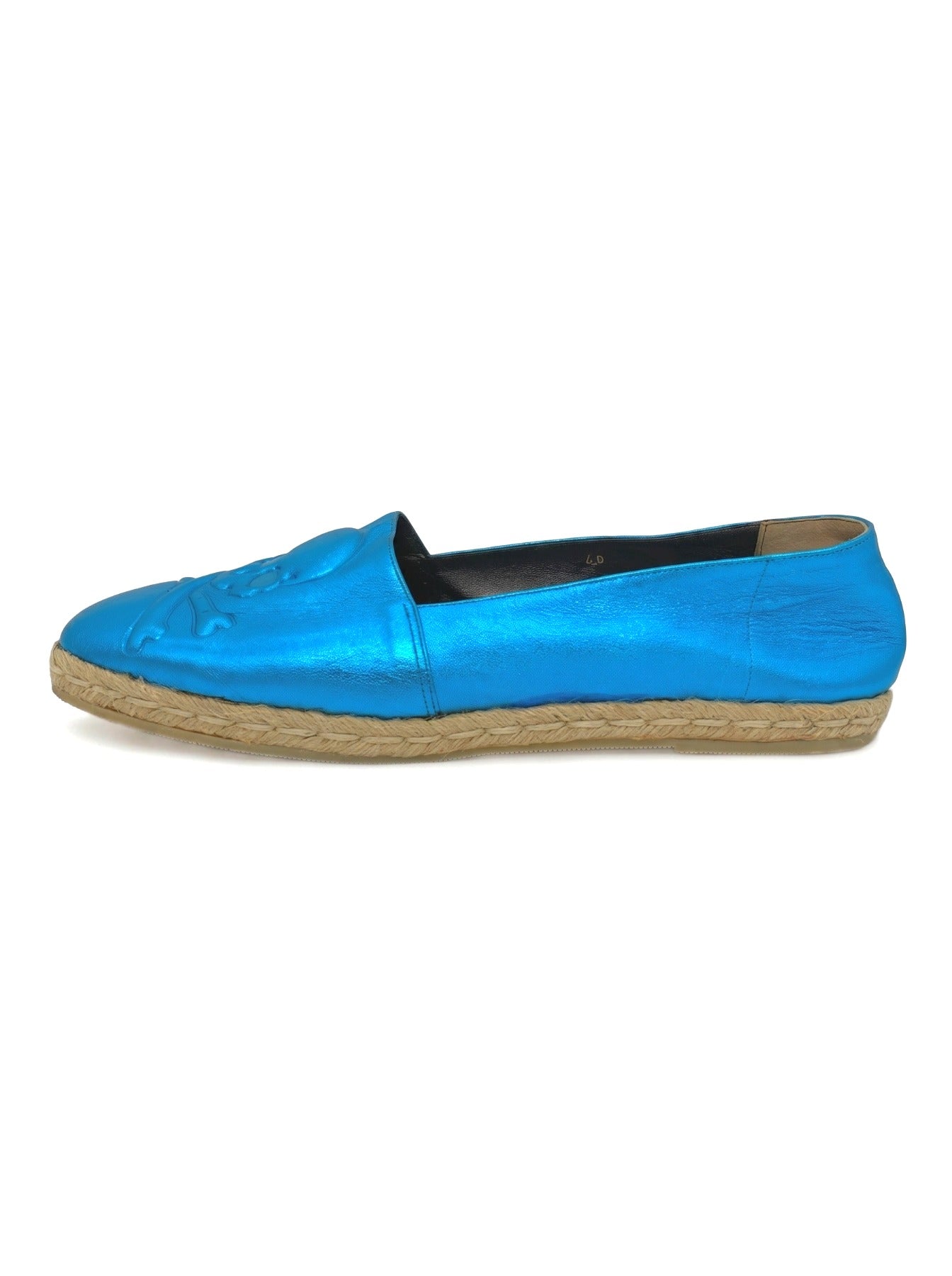 Philipp Plein Skull Espadrille Loafer EU 40 Blau
