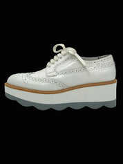 Prada Spazzolato Brogue Oxford EU 36 Weiß