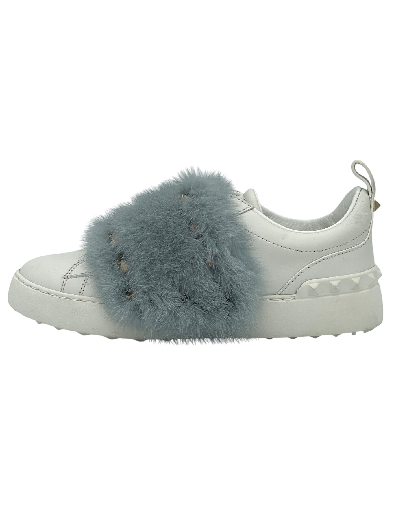 Valentino Garavani Rockstud Mink Fur Low Top Sneaker EU 36 Weiß - Image 1