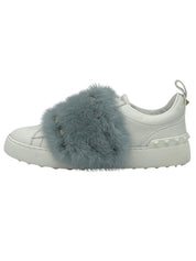 Valentino Garavani Rockstud Mink Fur Low Top Sneaker EU 36 Weiß - Image 1