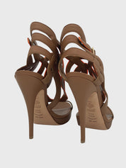 Bally Leather Platform Sandale mit Absatz EU 38 Braun - Image 4