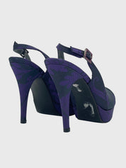 Stuart Weitzman Fiore Peeptoe Plateau Pump EU 36.5 Lila - Image 4
