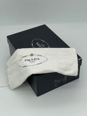 Prada Pointed Toe Buckle Strap Ankle Boot EU 39.5 Schwarz