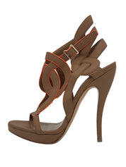 Bally Leather Platform Sandale mit Absatz EU 38 Braun - Image 1