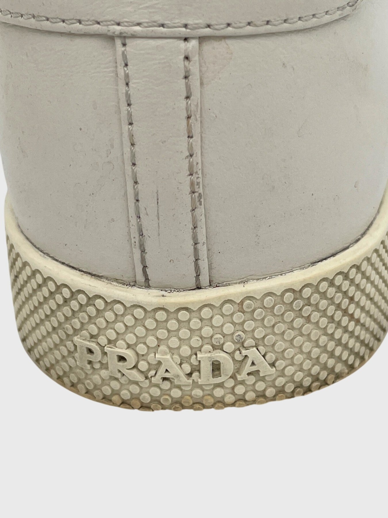 Prada Linea Rossa Leder Low Top Sneaker EU 36.5 Weiß - Image 8